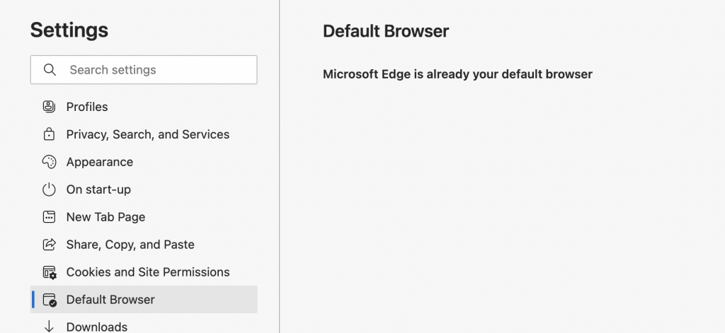 Microsoft Edge as Default Browser