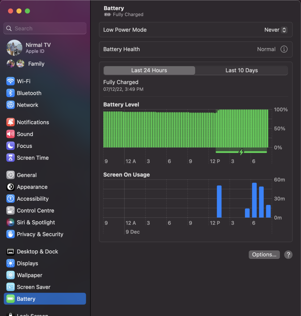 Enable Low Power Mode in macOS Ventura