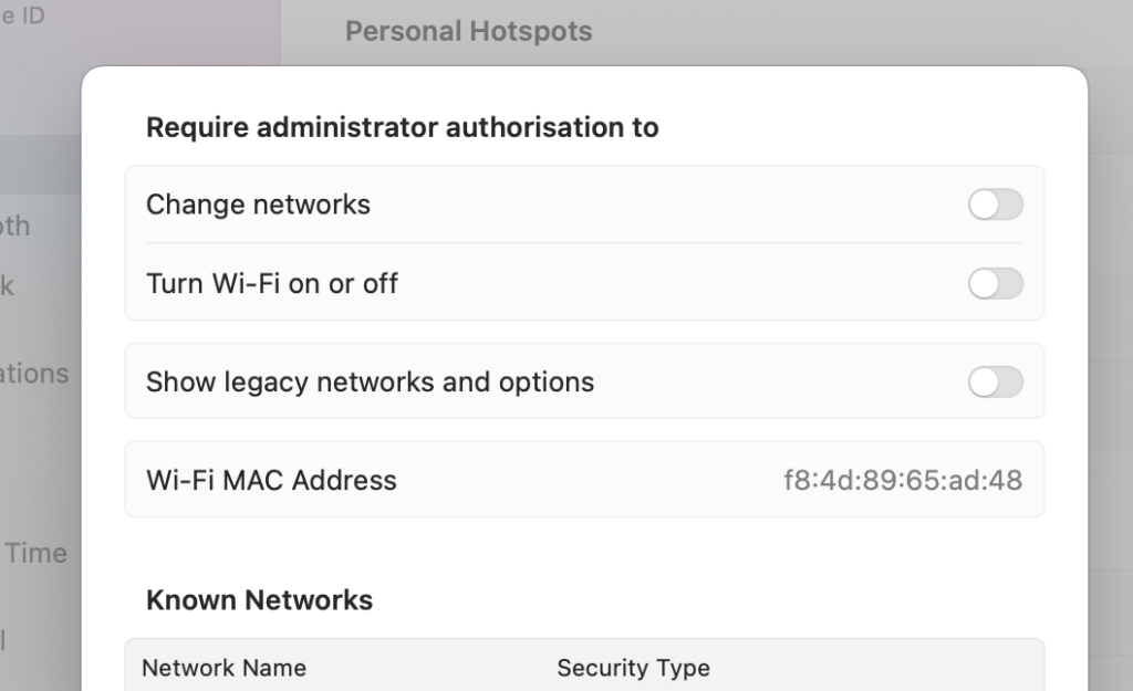 Find Your MAC Address in macOS Ventura