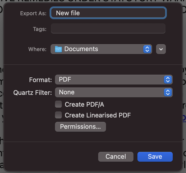 Password Protect a PDF file on macOS