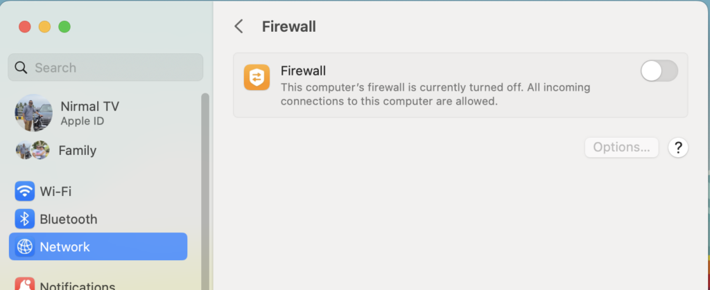 Enable Firewall on macOS Ventura