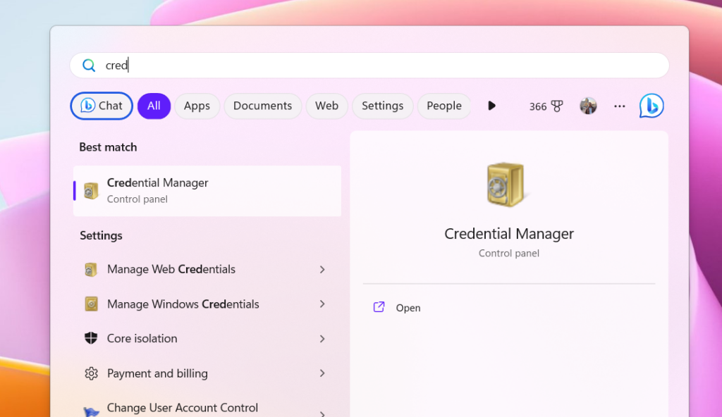 Credential Manager in Windows 11