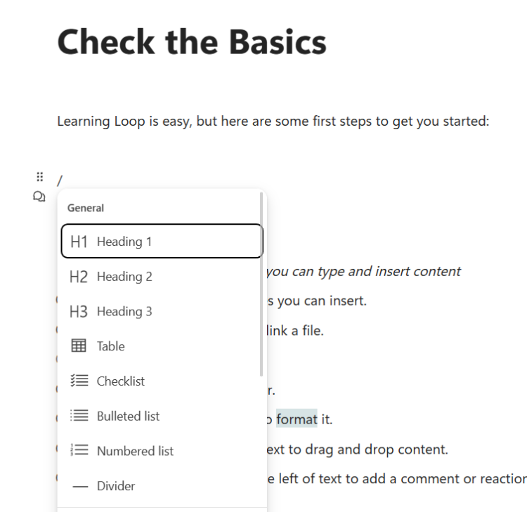 How to Insert an Image in Microsoft Loop