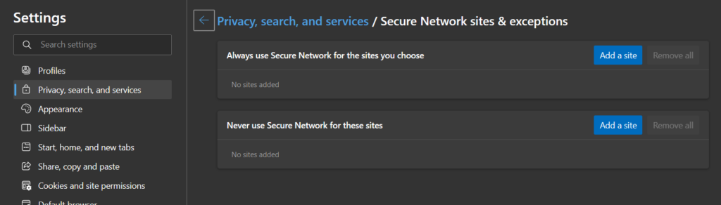 Free VPN with Microsoft Edge