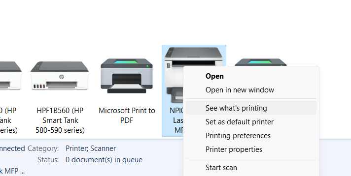 Get an app to open this 'ms-print-queue' link
