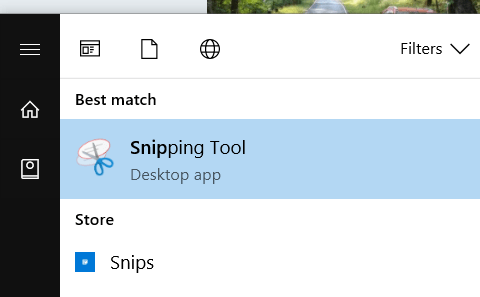 Screenshots in Windows 10