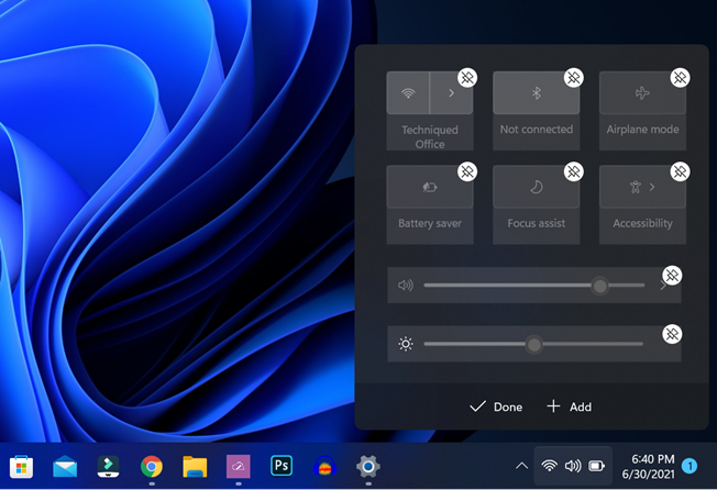 Edit Quick Settings in Windows 11