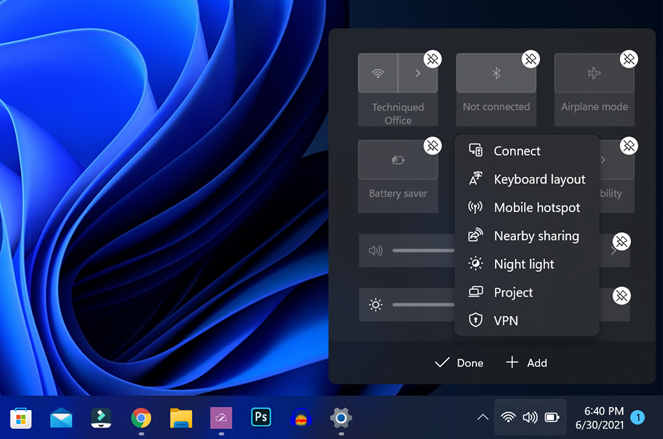 Edit Quick Settings in Windows 11