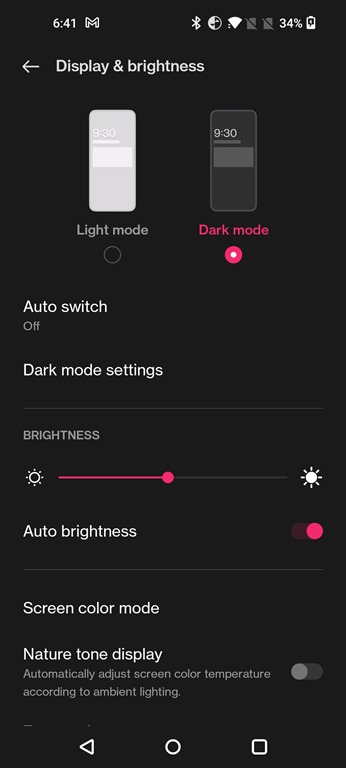 Dark Mode in Oxygen OS 12