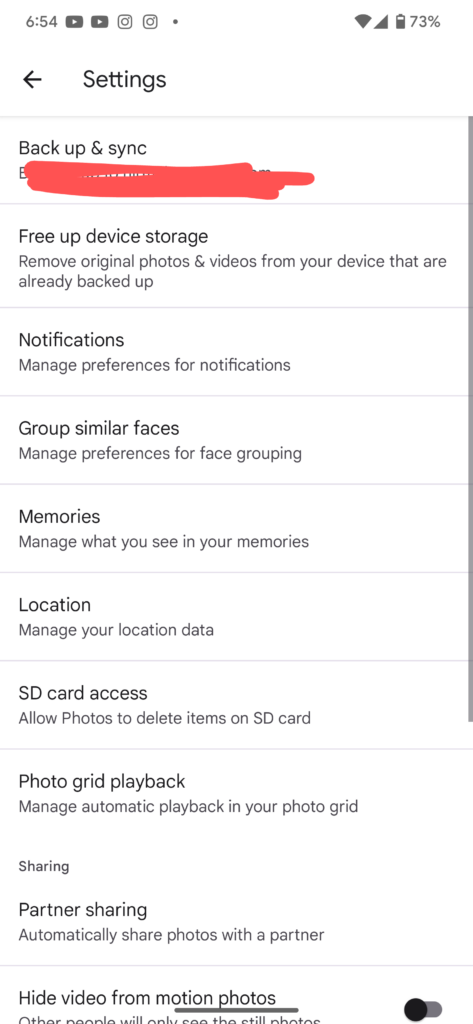 disable Automatic Backup and Sync of Google Photos