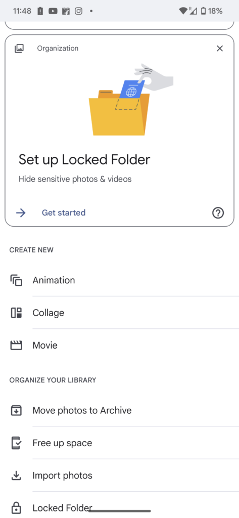 Create Locked Folder in Google Photos