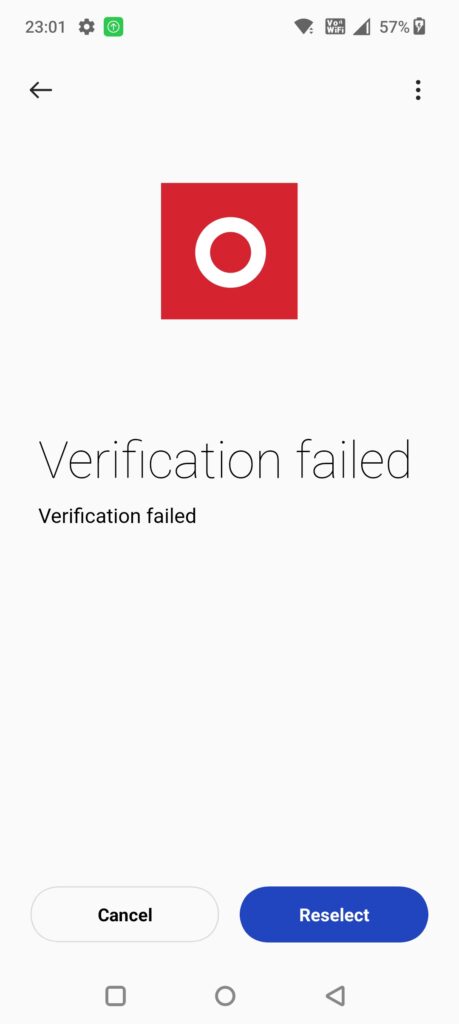 OnePlus Verification Failed