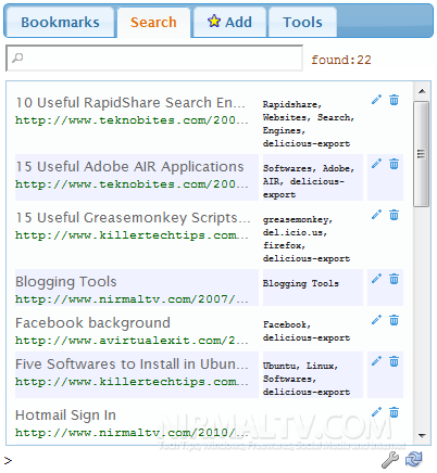 Search Bookmarks
