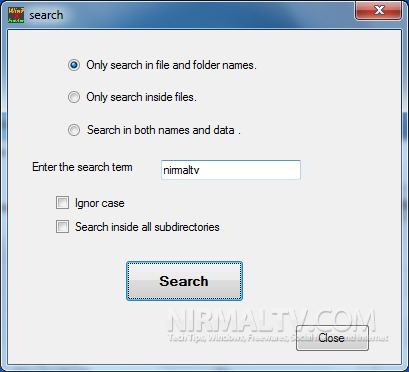 Search files