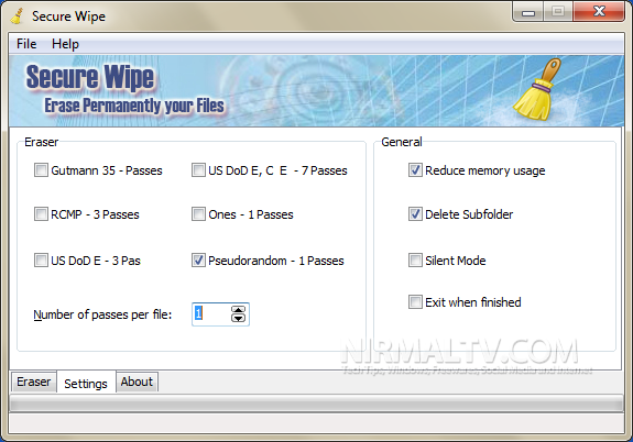 Secure Wipe Options