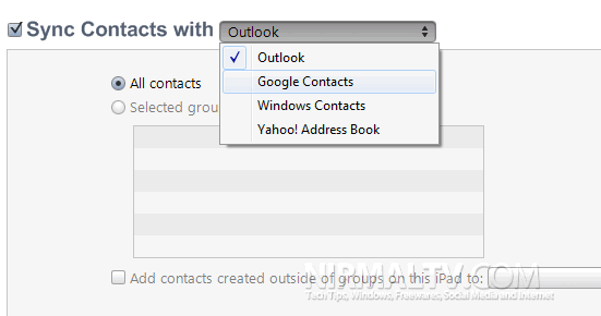 Select contacts