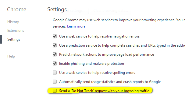 Send do not track