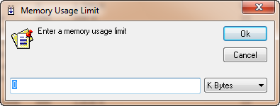 Set Memory usage limit