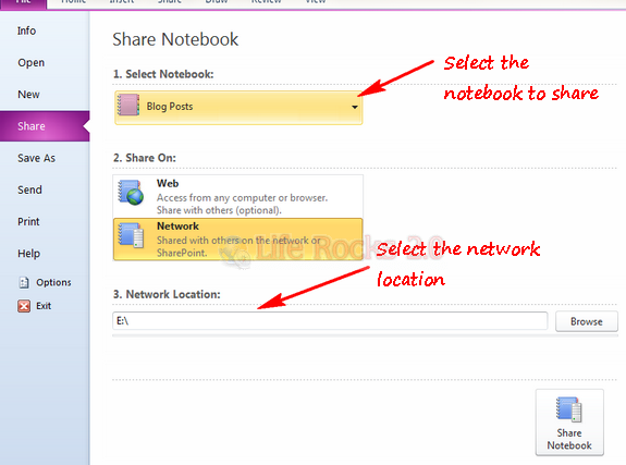 Share Notebook over network