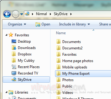 Skydrive folder