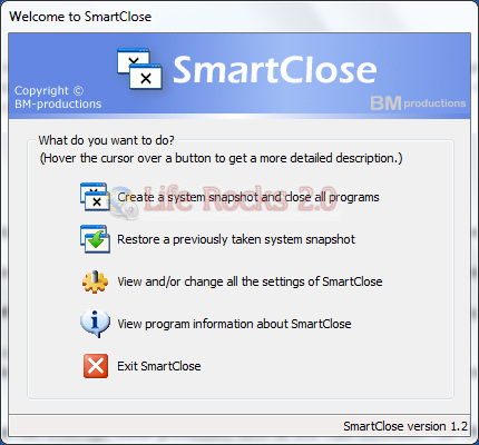 Close and Save all Running Programs Automatically with Smart Close