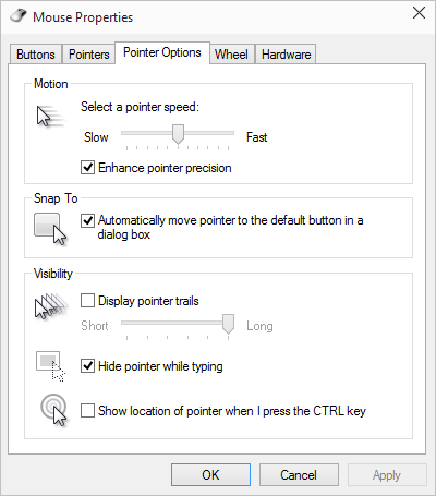 calibrate mouse pointer windows 7
