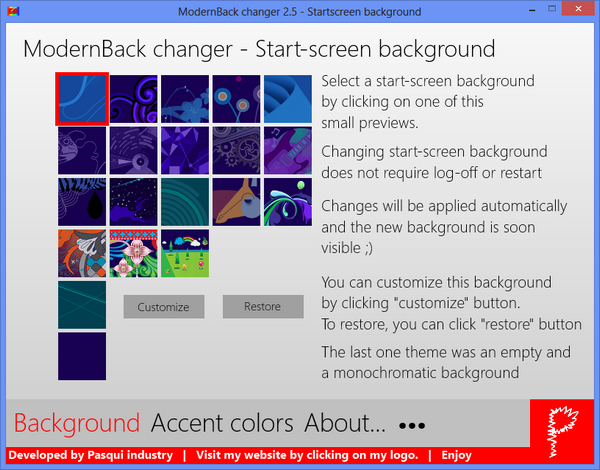 Start Screen background changer