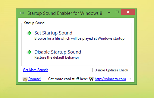 Start up sound enabler