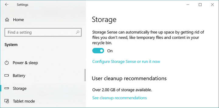 Delete Temporary Files in Windows 10