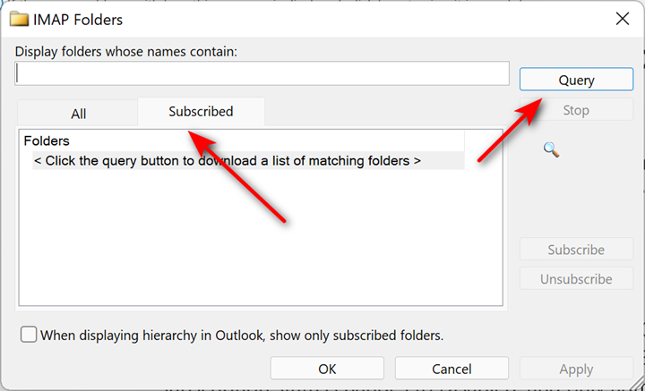 Outlook Synchronizing Subscribed Folders Issue