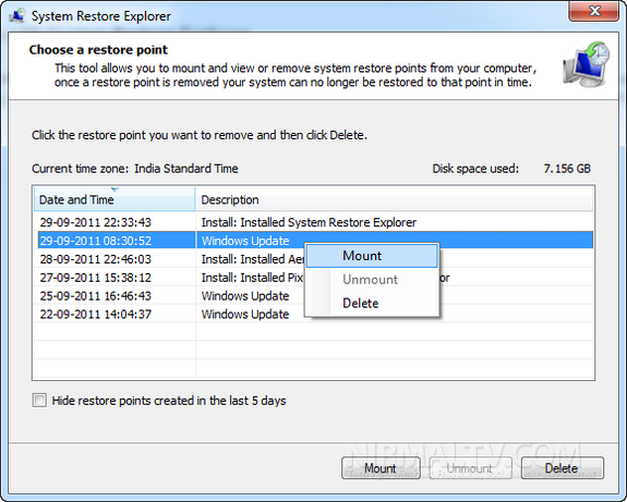 System Restore Explorer