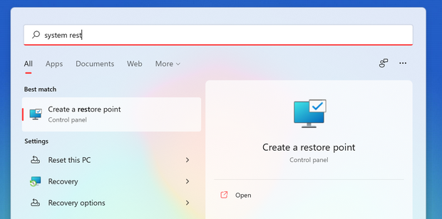System Restore Point in Windows 11