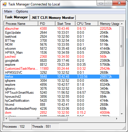 bring task manager back from process explorer