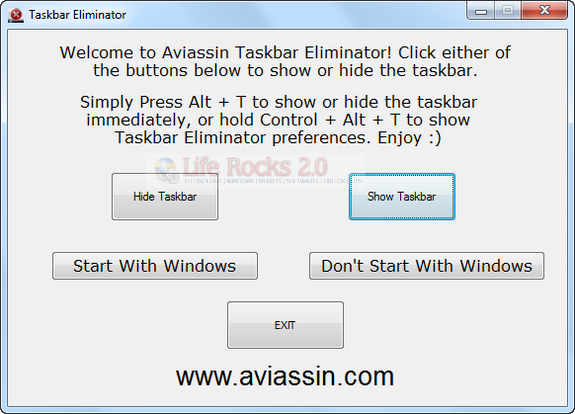 Taskbar Eliminator settings