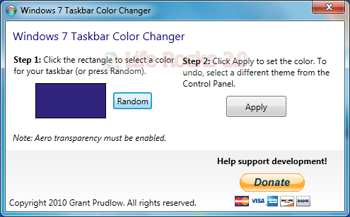 Taskbar color changer