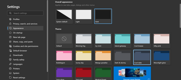 Change Themes in Microsoft Edge