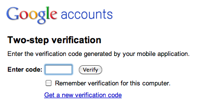 Two factor authentication