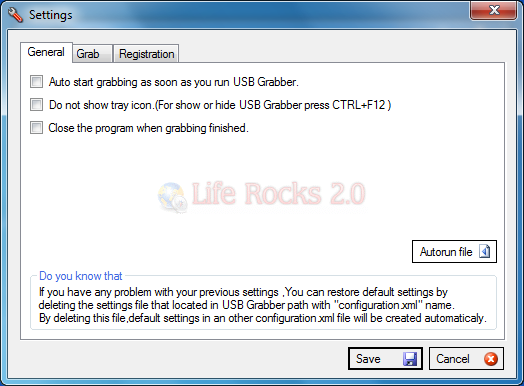 USB Grabber Settings