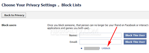 Unblock users