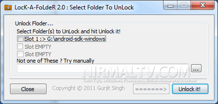 Unlock Folder