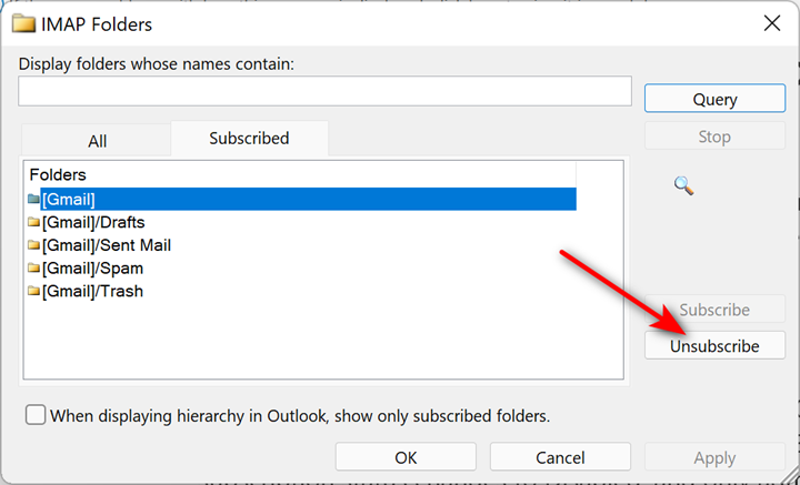 outlook 2016 synchronizing subscribed folders