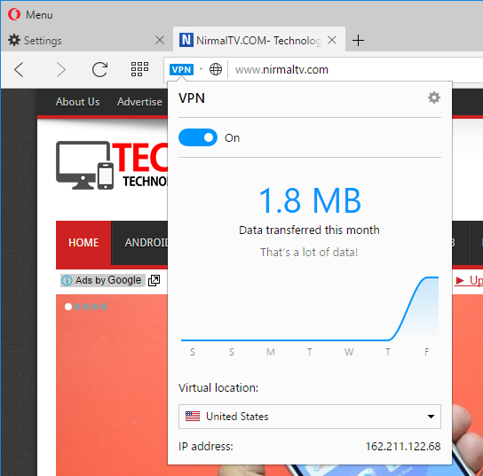 VPN on opera