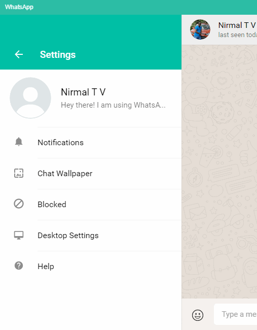 WhatsApp settings