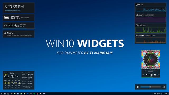 widgets in Windows 10