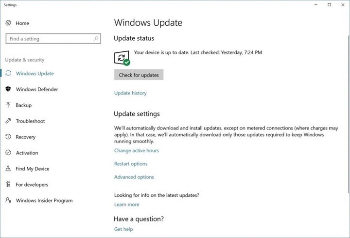 Windows 10 update