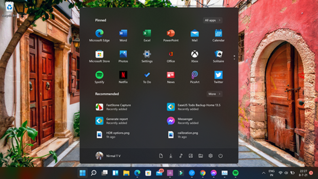 Recommendations in Windows 11 Start Menu