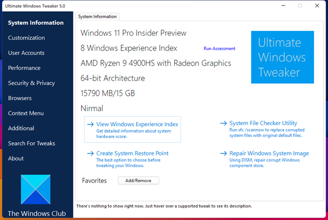 Ultimate Windows Tweaker 5