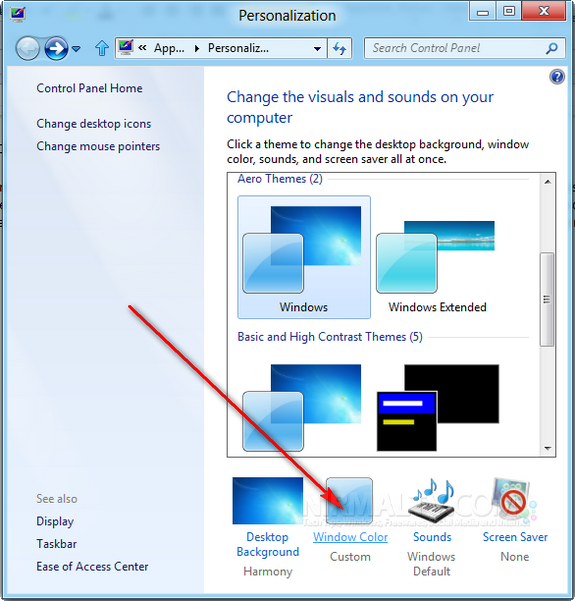 change windows 8 color