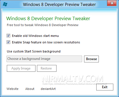 Windows 8 tweaker