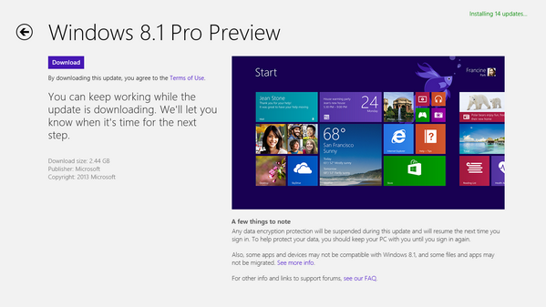 Windows 8.1 update